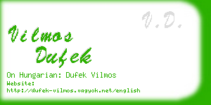 vilmos dufek business card